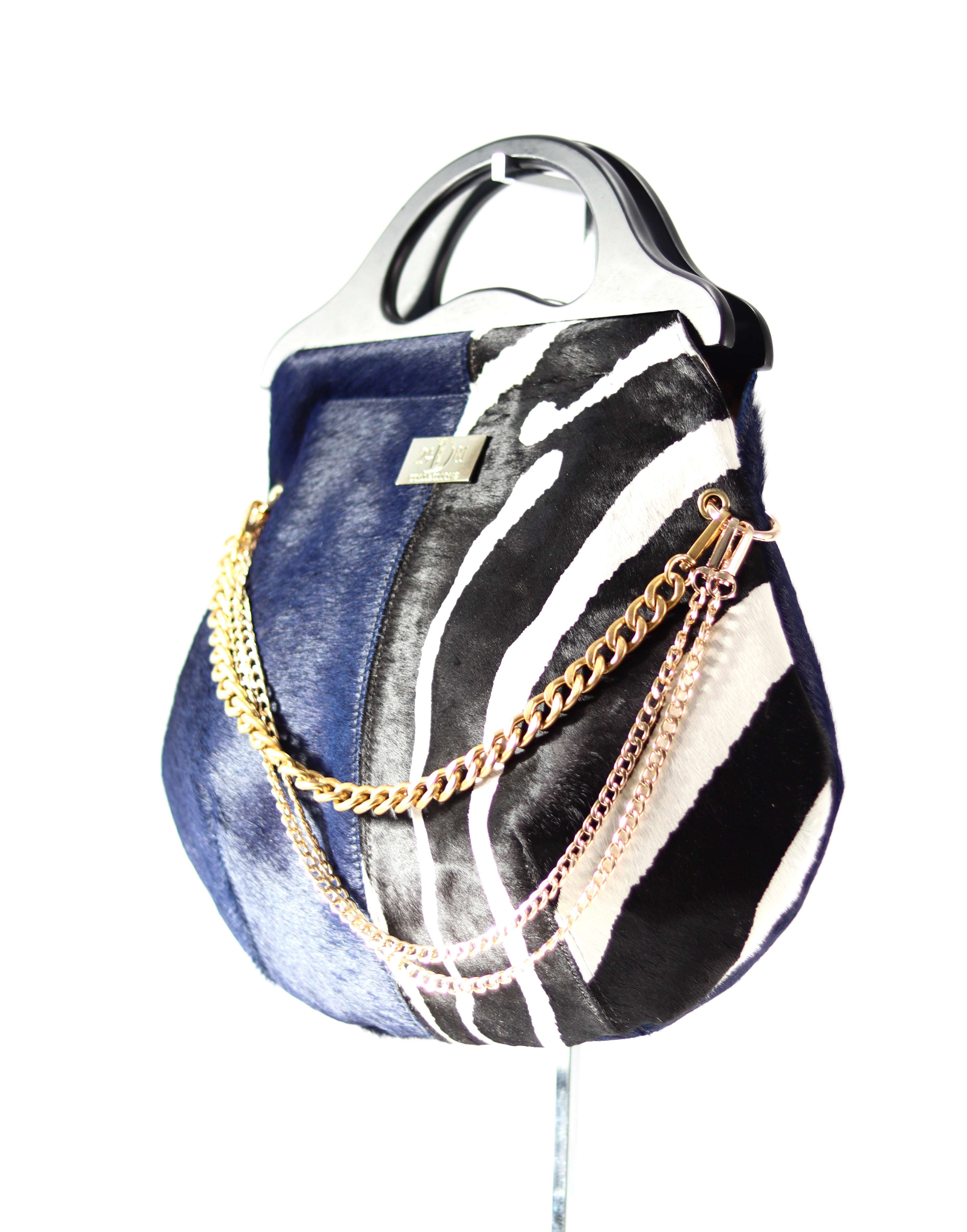 WILLIAMS HOBO BAG Blue/Zebra